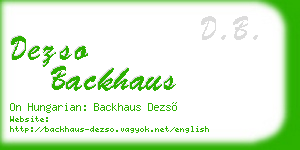 dezso backhaus business card