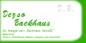 dezso backhaus business card